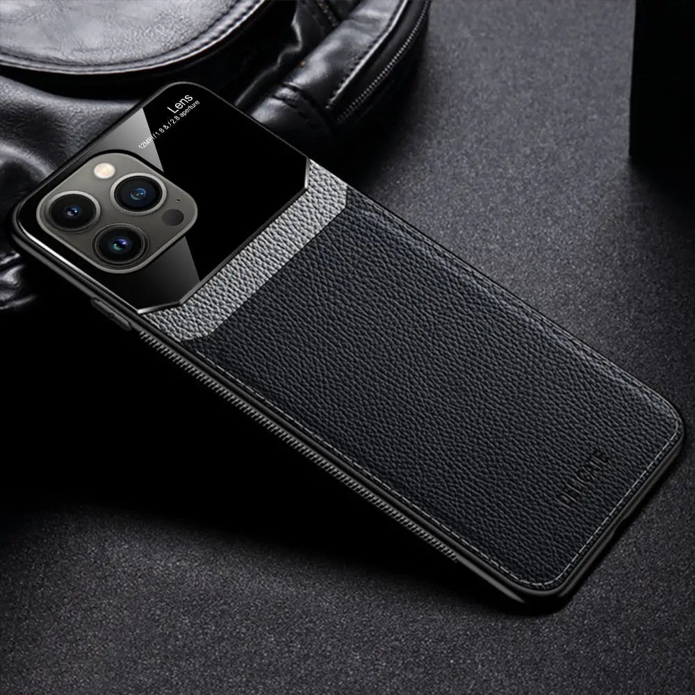 iPhone 14 Anacotte Leather Texture with Plexiglass iPhone case