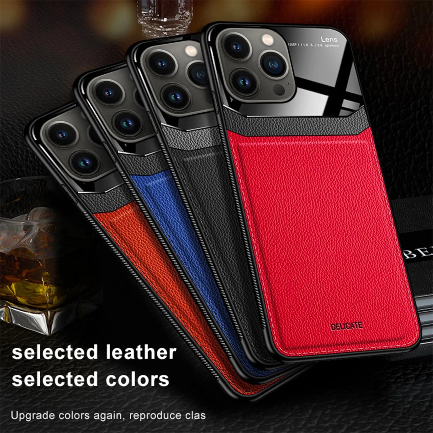 iPhone 14 Anacotte Leather Texture with Plexiglass iPhone case
